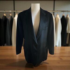 Loro Piana Women’s Black Cashmere‎ Blazer Vintage Lapel Collar Flap Pockets